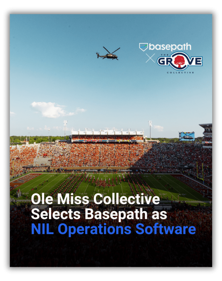 Mississippi University stadium with helicopter